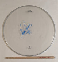 KISS ROCK VEGAS 11-14-2014 STAGE-USED 18" Signed Drumhead Drumstick Eric Singer