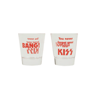 KISS KISSOnline Ex BANG SHOT GLASS SET OF 2 LOVE GUN  New Sealed in Box