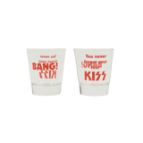 KISS KISSOnline Ex BANG SHOT GLASS SET OF 2 LOVE GUN  New Sealed in Box