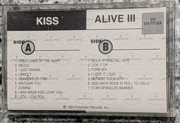 KISS Eric Singer Owned  ALIVE III Promo Cassette  Personal Collection