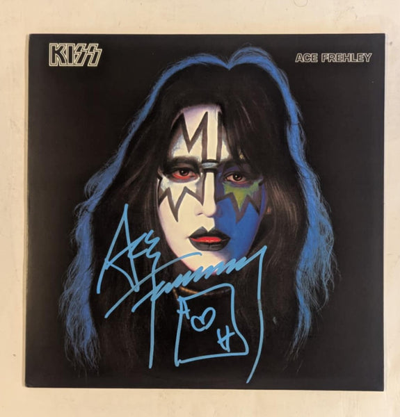 KISS ACE FREHLEY Signed SOLO LP Signed in Blue SCRATCH & DENT