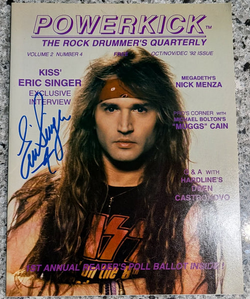 KISS Eric Singer Signed POWERKICK Magazine Personal Collection