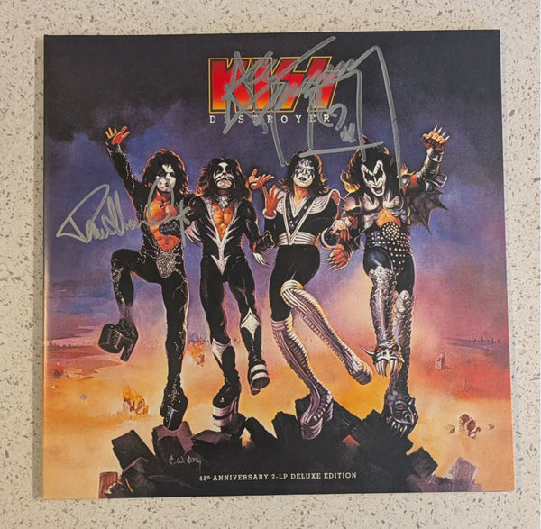 KISS PAUL STANLEY and ACE FREHLEY Signed DESTROYER 45th colored vinyl LP