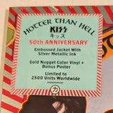 KISS Online Ex HOTTER THAN HELL  50th Anniversary Gold Nugget Vinyl w Embossed Jacket NEW Sealed