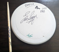 4-18-2023 BRASILIA BRAZIL Eric Singer Signed EOTR SNAREHEAD w DRUMSTICK KISS
