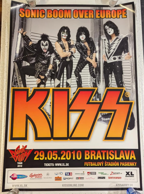 KISS Eric Singer Personally Owned BRATISLAVA 5-29-2010 Sonic Boom Over Europe Tour Poster