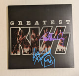 KISSOnline PAUL STANLEY and ACE FREHLEY signed GREATEST KISS LP Galaxy colored KOL EX vinyl