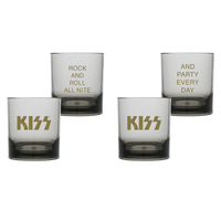 KISS Party Every Day Whiskey Glasses (Set of 2) NEW