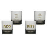 KISS Party Every Day Whiskey Glasses (Set of 2) NEW