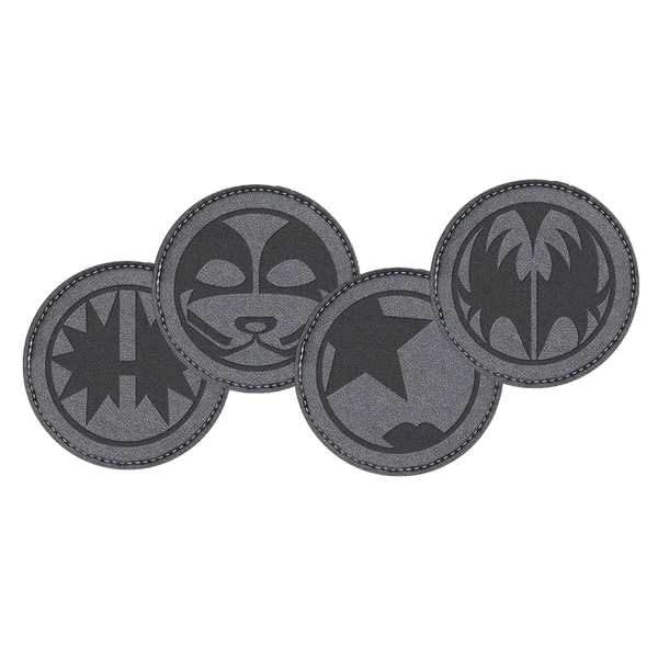 KISS KISSOnline Ex ICONS LEATHER COASTERS Set of 4 New