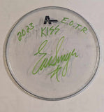11-10-2023 EDMONTON Eric Singer Signed EOTR DRUMHEAD w SETLIST KISS