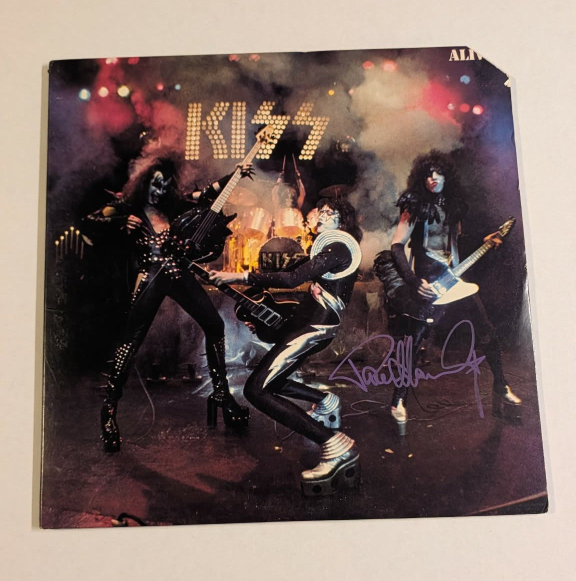 KISS PAUL STANLEY signed KISS ALIVE LP Original 70s Pressing Paul