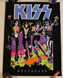 KISS KISSOnline Ex LIMITED EDITION  DESTROYER FLOCKED BLACKLIGHT POSTER