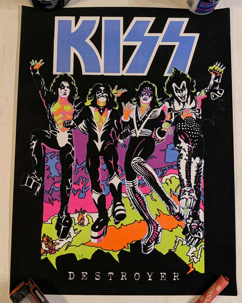 KISS KISSOnline Ex LIMITED EDITION  DESTROYER FLOCKED BLACKLIGHT POSTER
