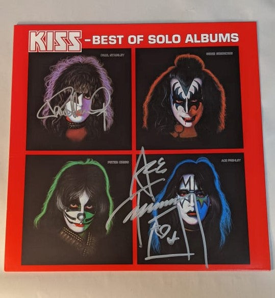 KISS PAUL STANLEY and ACE FREHLEY Signed BEST OF SOLO ALBUMS LP