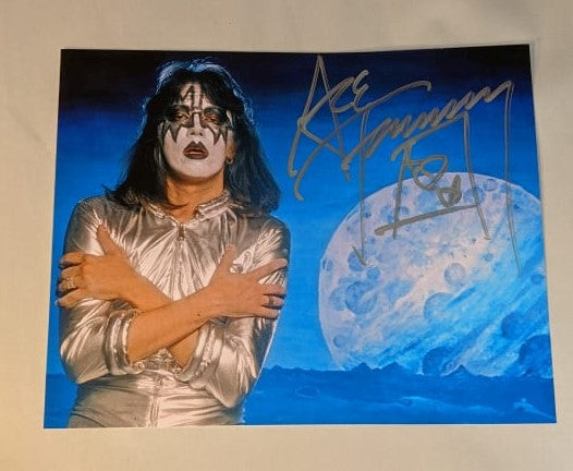 KISS ACE FREHLEY Signed SILVER JUMPSUIT 8x10 photo Autograph