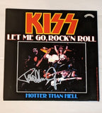 KISS PAUL STANLEY Signed LET ME GO RnR/HOTTER THAN HELL  45 Picture Sleeve From Boxset