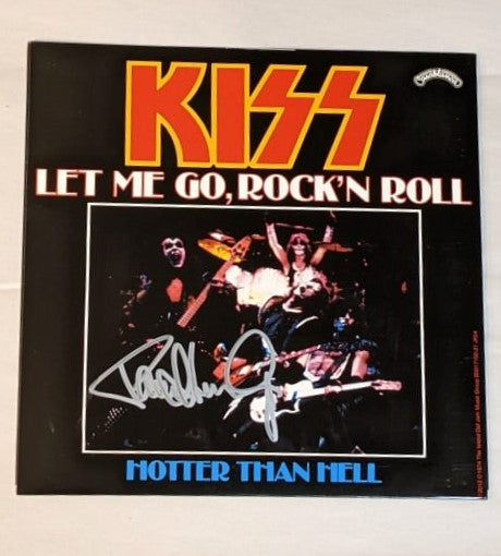 KISS PAUL STANLEY Signed LET ME GO RnR/HOTTER THAN HELL  45 Picture Sleeve From Boxset