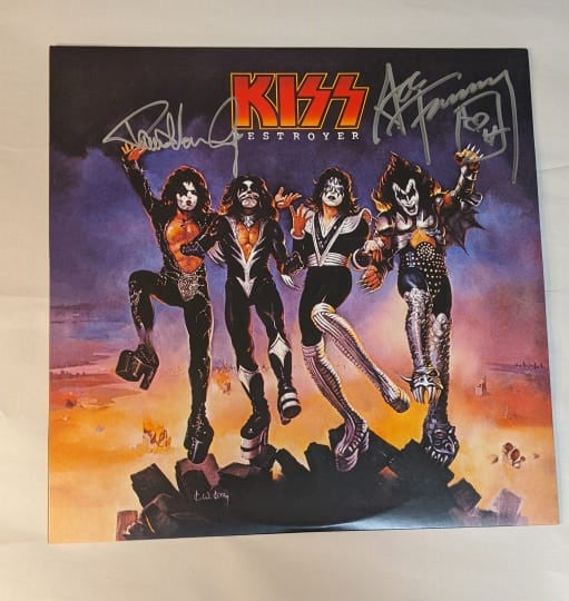 PAUL STANLEY and ACE FREHLEY Signed DESTROYER LP Silver Signatures