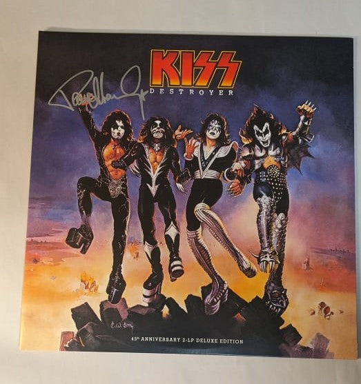 KISS PAUL STANLEY signed DESTROYER 45th Anniversary Colored LP Silver Marker