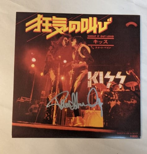 KISS PAUL STANLEY Signed SHOUT IT OUT LOUD Japan 45 Picture
