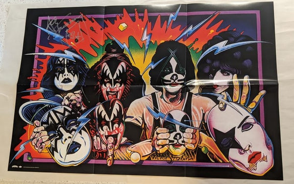 KISS ACE FREHLEY signed POSTER INSERT from UNMASKED LP Autograph