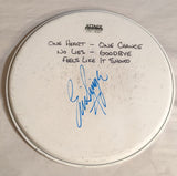 Charlotte 7-25-2012 Stage-used signed drum heads