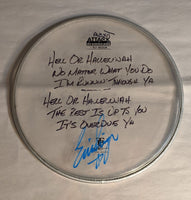 Tulsa  8-26-2012 Stage-used signed drum heads