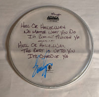 Tampa 7-28-2012 Stage-used signed drum heads