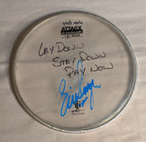 Mexico City 9-29-2012 Stage-used signed drum heads