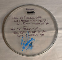 Charlotte 7-25-2012 Stage-used signed drum heads