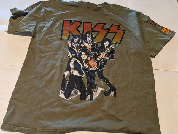 KISS ARMY OFFICIAL MEMBER Green  short sleeve T-shirt XL