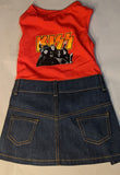FABDOG Shirt/Skirt Denim Jean Combo Outfit Dog!! KISS