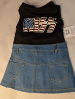 FABDOG Shirt/Skirt Denim Jean Combo Outfit Dog!! #2 KISS