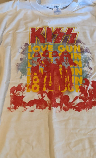 KISS LOVE GUN  short sleeve T-shirt White medium large