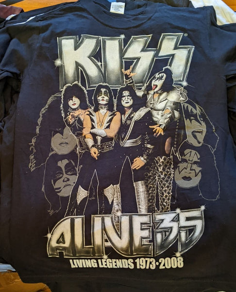 KISS ALIVE 35  short sleeve T-shirt Black Small