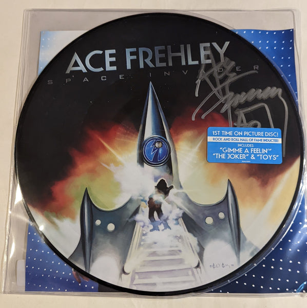 KISS ACE FREHLEY Signed SPACE INVADER PICTURE DISC LP Autograph