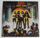 PAUL STANLEY and ACE FREHLEY Signed LOVE GUN LP Silver Signatures KISS