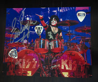ERIC SINGER Signed 8 x 10 photo /3 Guitar Pick pack South America KISS