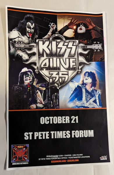 KISS ALIVE 35 TOUR 10-21-09 TAMPA FL USA Original CONCERT SHOW POSTER